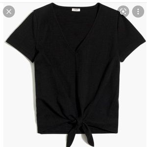 J.Crew Textured V-neck tie-front tee Black Medium
Item L5954